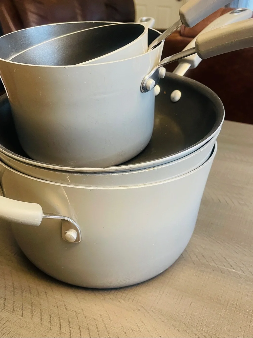 Rachael Ray Silver/Gray Cookware Saucepan Set - 5 piece